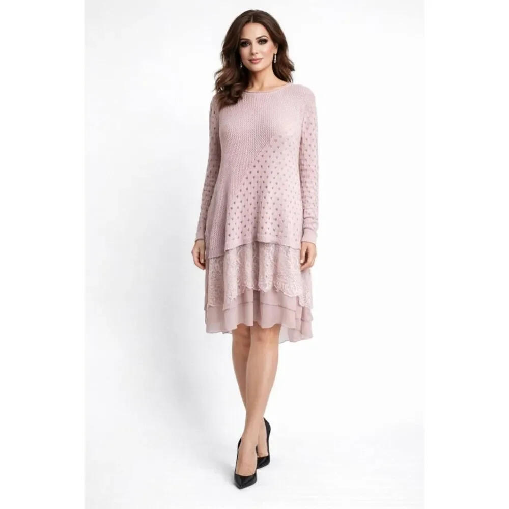 black layered midi dress Éabha Black Asymmetrical Shawl Layered Midi Dress main image 0